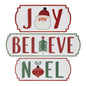 Metal Holiday Sentiment Plaque (Set of 3)