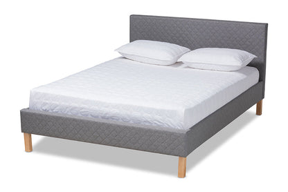 Baxton Studio Aneta Modern and Contemporary Grey Fabric Upholstered King Size Platform Bed