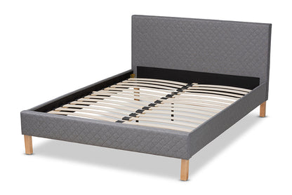 Baxton Studio Aneta Modern and Contemporary Grey Fabric Upholstered King Size Platform Bed
