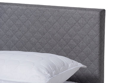 Baxton Studio Aneta Modern and Contemporary Grey Fabric Upholstered King Size Platform Bed
