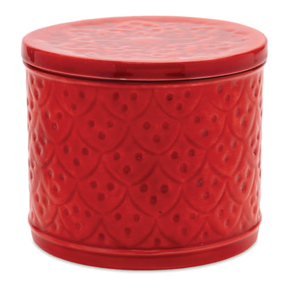 Red Metal Container with Lid (Set of 2)