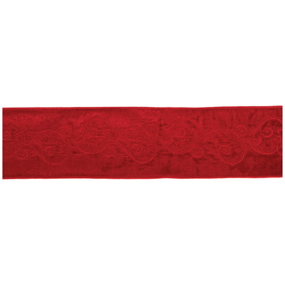 Ornate Embroidered Wired Ribbon 4" x 5 Yds.