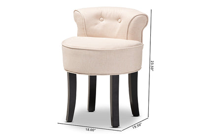 Baxton Studio Cerise Classic and Traditional Small Beige Fabric Upholstered Accent Chair