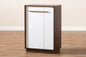 Baxton Studio Mette Mid-Century Modern Two-Tone White and Walnut Finished 5-Shelf Wood Entryway Shoe Cabinet