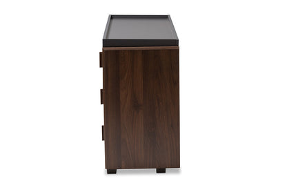 Baxton Studio Rikke Modern and Contemporary Two-Tone Gray and Walnut Finished Wood 6-Drawer Dresser