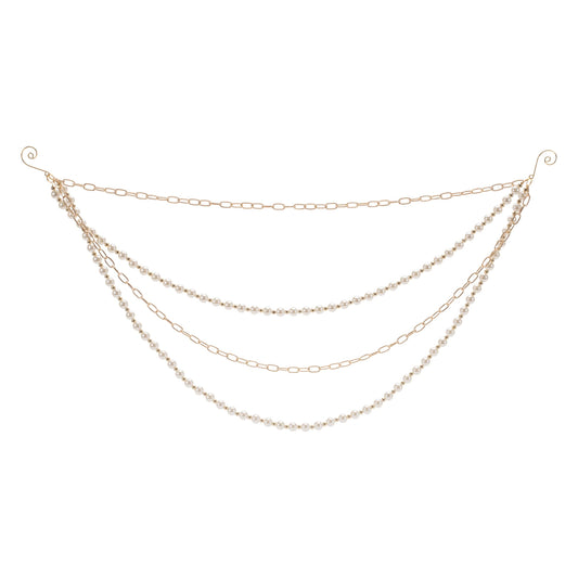 Pearl Bead and Chain Link Garland (Set of 2)