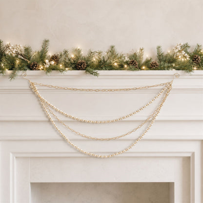 Pearl Bead and Chain Link Garland (Set of 2)