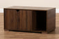 Baxton Studio Jasper Modern and Contemporary Walnut Brown Finished 2-Door Wood Cat Litter Box Cover House