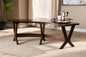 Baxton Studio Berlin Mid-Century Modern Walnut Finished Wood Curved Dining Bench