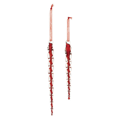 Twisted Glass Icicle Ornament (Set of 12)