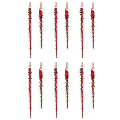 Twisted Glass Icicle Ornament (Set of 12)