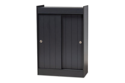 Baxton Studio Leone Modern and Contemporary Charcoal Finished 2-Door Wood Entryway Shoe Storage Cabinet