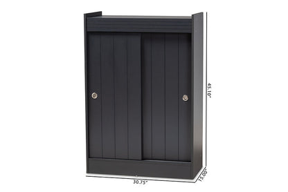 Baxton Studio Leone Modern and Contemporary Charcoal Finished 2-Door Wood Entryway Shoe Storage Cabinet