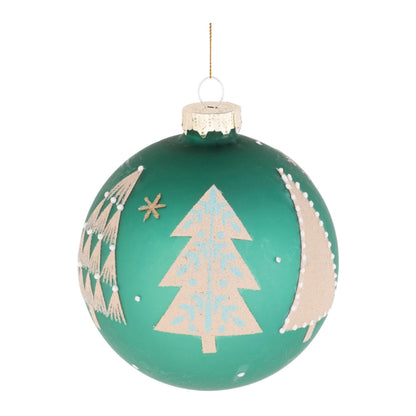 Beaded Pine Tree Ball Ornament (Set of 6)