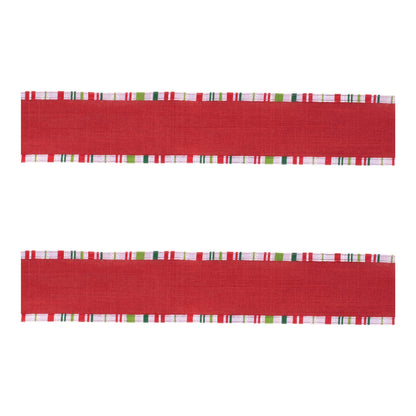 Striped Trim Wired Ribbon (Set of 2)
