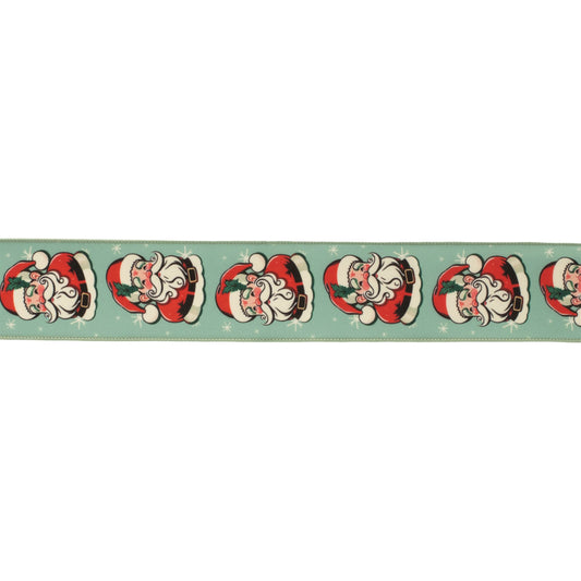 Nostalgic Santa Print Wired Ribbon (Set of 2)