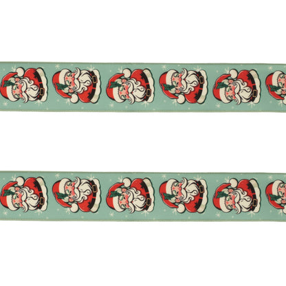 Nostalgic Santa Print Wired Ribbon (Set of 2)