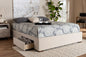 Baxton Studio Leni Modern and Contemporary Beige Fabric Upholstered 4-Drawer King Size Platform Storage Bed Frame