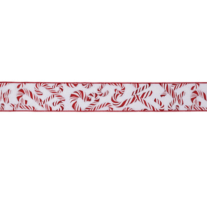 Candy Cane Print Wired Ribbon (Set of 2)