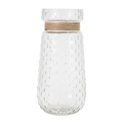 Texture Glass Vase with Jute Accent (Set of 2)