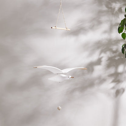 Hanging Wood Sea Bird Decor 37"H