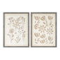 Framed Floral Wall Art Under Glass  (Set of 2)