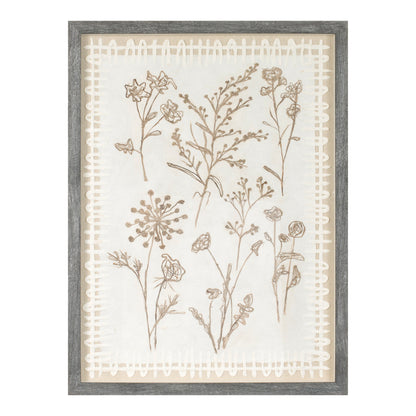 Framed Floral Wall Art Under Glass  (Set of 2)