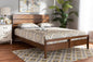 Baxton Studio Avena Mid-Century Modern Walnut Finished Wood Queen Size Platform bed