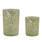 Frosted Floral Bird Candle Holder (Set of 2)
