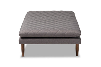 Baxton Studio Marit Mid-Century Modern Grey Fabric Upholstered Walnut Finished Wood Daybed