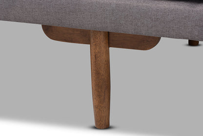 Baxton Studio Marit Mid-Century Modern Grey Fabric Upholstered Walnut Finished Wood Daybed