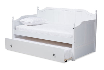 Baxton Studio Millie Cottage Farmhouse Grey Finished Wood Twin Size Daybed with Trundle
