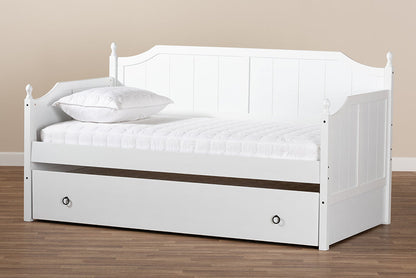 Baxton Studio Millie Cottage Farmhouse Grey Finished Wood Twin Size Daybed with Trundle