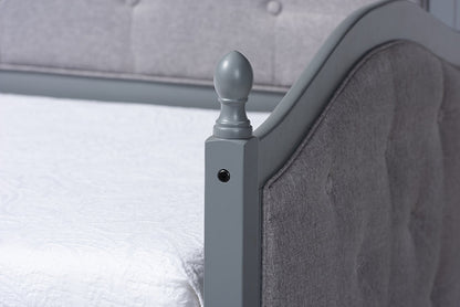 Baxton Studio Marlie Classic and Traditional Grey Fabric Upholstered Grey Finished Wood Twin Size Daybed with Trundle