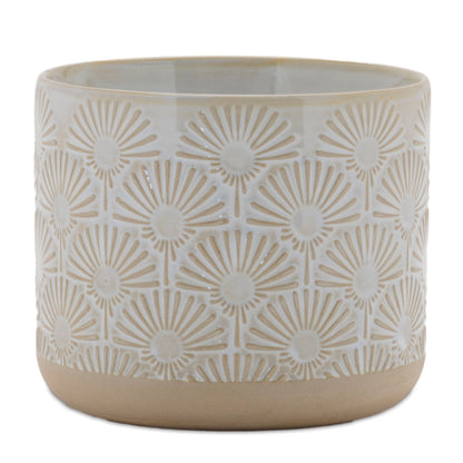 Porcelain Geometric Patterned Planter (Set of 2)