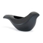 Set of 2 Black Ceramic Bird Containers