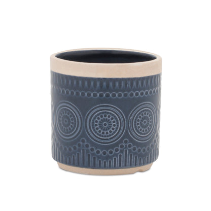 Ceramic Mandala Pattern Planter (Set of 2)