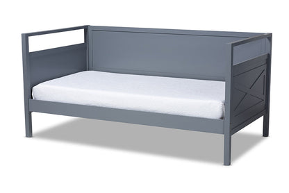 Baxton Studio Cintia Cottage Farmhouse Grey Finished Wood Twin Size Daybed