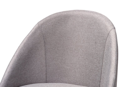 Baxton Studio Carra Mid-Century Modern Grey Fabric Upholstered Walnut-Finished Wood Swivel Counter Stool Set of 2