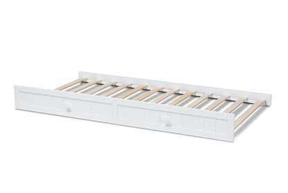 Baxton Studio Neves Cottage Farmhouse White Finished Wood Twin Size Trundle