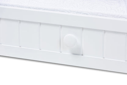 Baxton Studio Neves Cottage Farmhouse White Finished Wood Twin Size Trundle