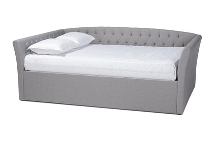 Baxton Studio Delora Modern and Contemporary Light Grey Fabric Upholstered Queen Size Daybed