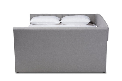 Baxton Studio Delora Modern and Contemporary Light Grey Fabric Upholstered Queen Size Daybed