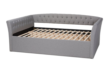 Baxton Studio Delora Modern and Contemporary Light Grey Fabric Upholstered Queen Size Daybed