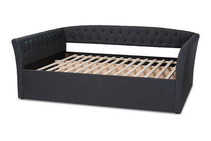 Baxton Studio Delora Modern and Contemporary Dark Grey Fabric Upholstered Queen Size Daybed