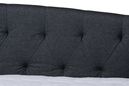 Baxton Studio Delora Modern and Contemporary Dark Grey Fabric Upholstered Queen Size Daybed