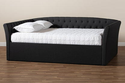 Baxton Studio Delora Modern and Contemporary Dark Grey Fabric Upholstered Queen Size Daybed