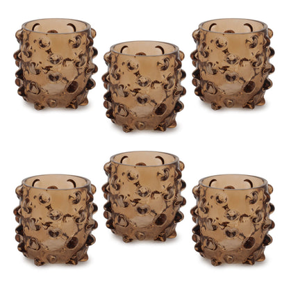 Textured Glass Candle Holder (Set of 6)