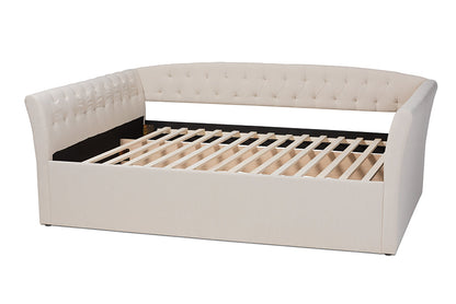Baxton Studio Delora Modern and Contemporary Beige Fabric Upholstered Queen Size Daybed
