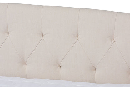 Baxton Studio Delora Modern and Contemporary Beige Fabric Upholstered Queen Size Daybed